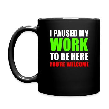 Workaholic Arbeiter Lustiger Spruch Geschenk - Tasse einfarbig - Schwarz - Links
