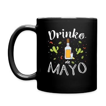 Drinko de mayo design with tequila illustration - Full Colour Mug - black - Left