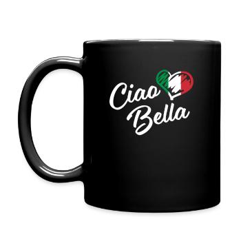Italienisches Herz Ciao Bella Script Cute Italia - Tasse einfarbig - Schwarz - Links