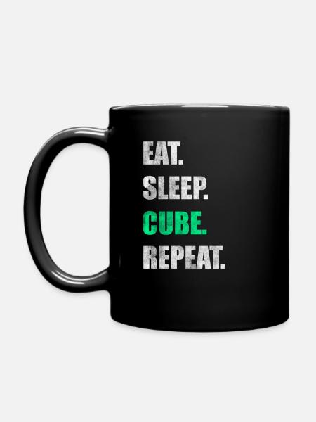 Eat Sleep Cube Repeat - Tasse einfarbig - Schwarz