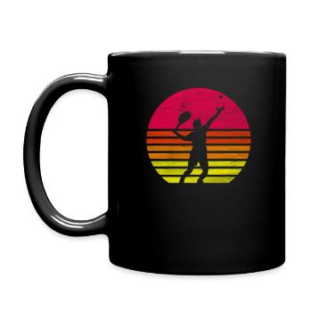 Cadeau de service de tennis joueur de tennis rétro - Mug uni - noir - Gauche