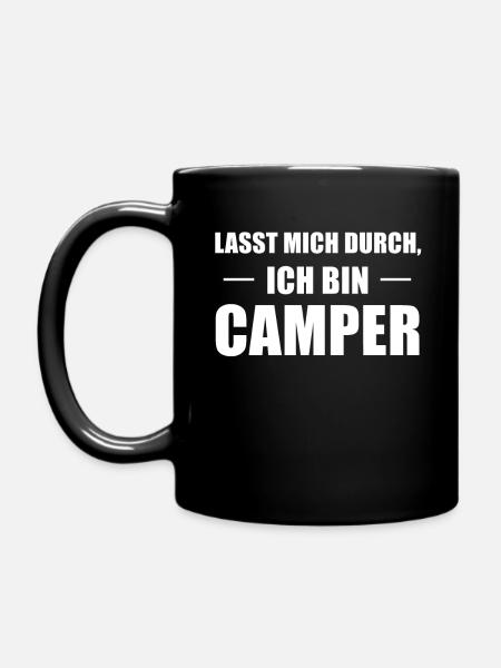 Camping Campen Gehen Camper Spruch Geschenk - Tasse einfarbig - Schwarz