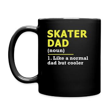 Skater Dad Vater Papa Skateboard Spruch Geschenk - Tasse einfarbig - Schwarz - Links