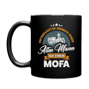 UNTERSCHÄTZE NIE - ALTEN MANN - MOFA - GESCHENK - Tasse einfarbig - Schwarz - Links
