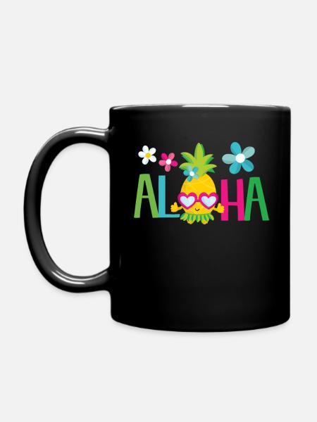 Aloha Ananas - Sommer Sonne Strand Hawaii - Tasse einfarbig - Schwarz