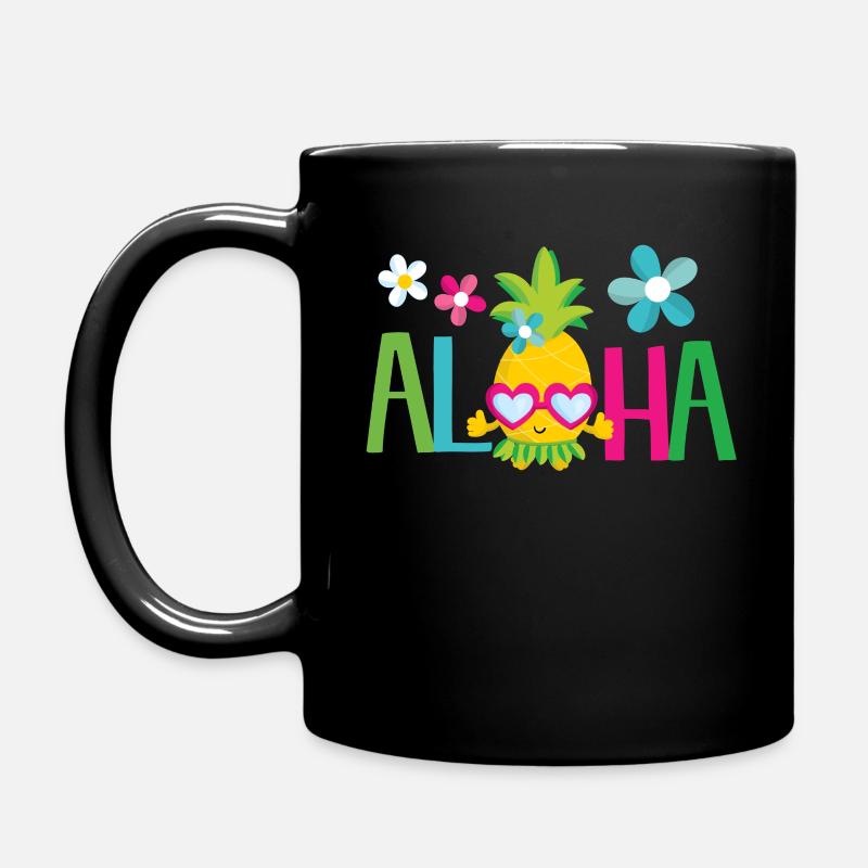Aloha Ananas - Sommer Sonne Strand Hawaii - Tasse einfarbig - Schwarz