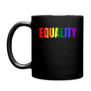 Equality Rainbow Colors: Equal rights for all - Full Colour Mug - black - Left