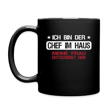 I am the boss in the house - woman only decides - Full Colour Mug - black - Left