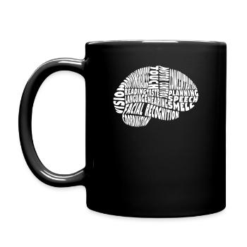 Gehirn Bereiche Funktionen - Tasse einfarbig - Schwarz - Links