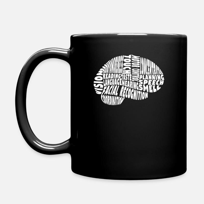 Gehirn Bereiche Funktionen - Tasse einfarbig - Schwarz