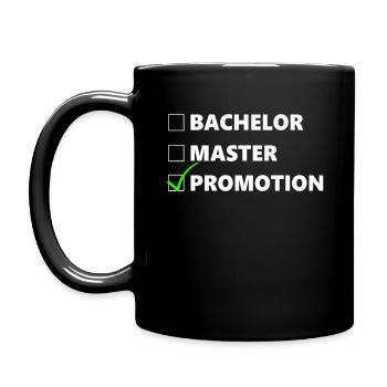 Doktortitel Doktor Promotion Promovieren Geschenk - Tasse einfarbig - Schwarz - Links