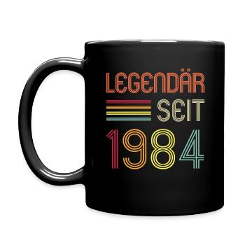 28. Geburtstag Legendär Seit 1984 Geschenk Spruch - Tasse einfarbig - Schwarz - Links
