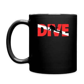 Dive Taucher Tiefseetaucher Tauchen Geschenk - Tasse einfarbig - Schwarz - Links