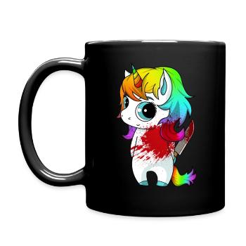 Licorne tueuse mignonne mais psycho - Mug uni - noir - Gauche