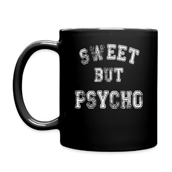 Süß, aber psycho - Tasse einfarbig - Schwarz - Links