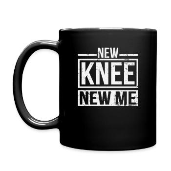 Neues Knie Neues Ich - Tasse einfarbig - Schwarz - Links