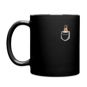 Erdmännchen Geschenk - Tasse einfarbig - Schwarz - Links