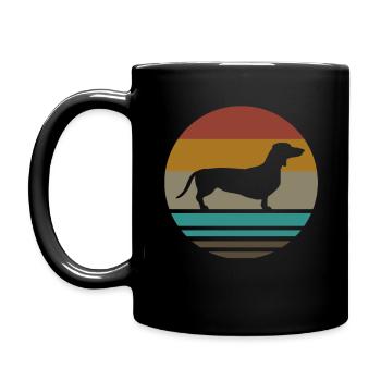 Teckel Rétro Cadeau - Mug uni - noir - Gauche