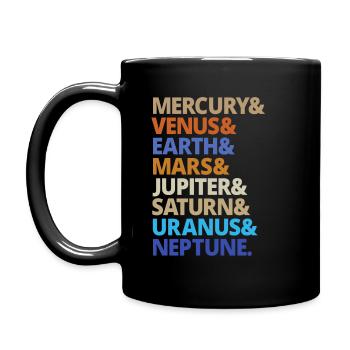 Planet Planeten Sonnensystem Milchstraße Geschenk - Tasse einfarbig - Schwarz - Links