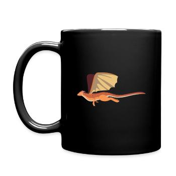 Drache - Tasse einfarbig - Schwarz - Links