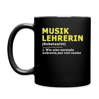 Musiklehrerin Musik Lehrerin Lehrer Geschenk - Tasse einfarbig - Schwarz - Links