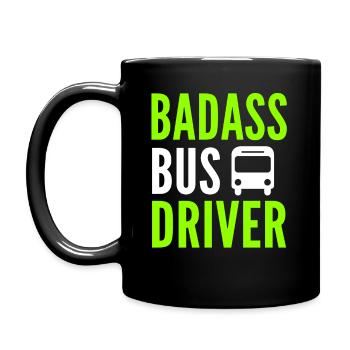 Busfahrer Schulbus Bus Schulbusfahrer Geschenk - Tasse einfarbig - Schwarz - Links