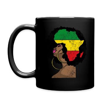 African Queen Afro - Full Colour Mug - black - Left