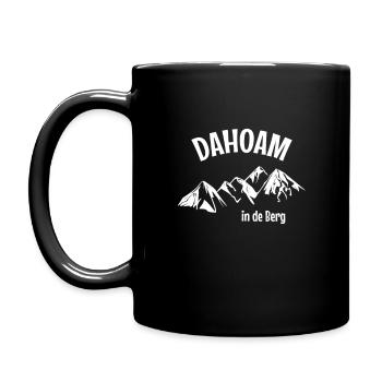 Dahoam in de Berg. Bavaria Bavarian mountains home - Full Colour Mug - black - Left