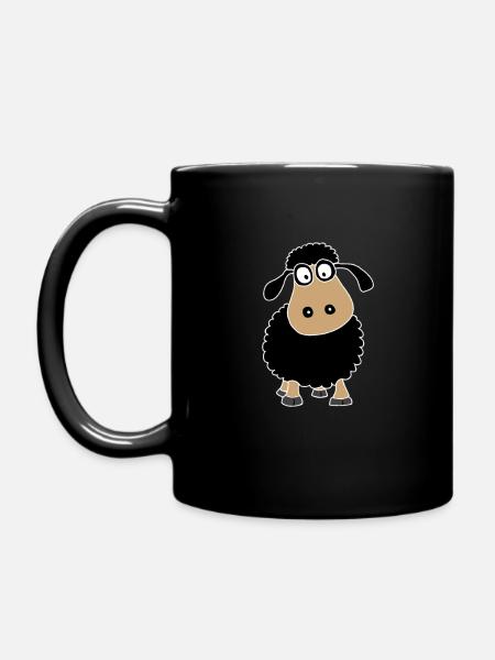 Zwarte schattige schapen - Mok uni - zwart