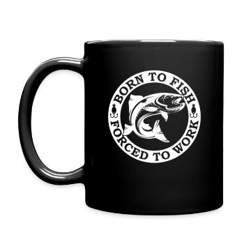 Born To Fish - Funny Fishing - Full Colour Mug - black - Left