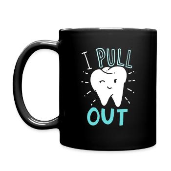 Ich ziehe heraus - lustiger Zahnarzt Dentalhygieniker - Tasse einfarbig - Schwarz - Links