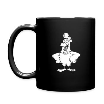 Hahn Gockel hen chickens cheeky comic - Full Colour Mug - black - Left