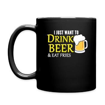Beer and fries - Full Colour Mug - black - Left