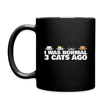 Ich war vor 3 Katzen normal - Katzenliebhaber - Tasse einfarbig - Schwarz - Links