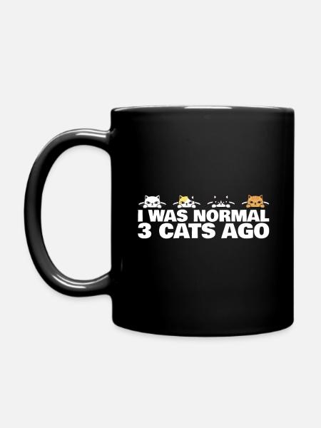 J'étais normal il y a 3 chats - Cat Lover - Mug uni - noir