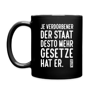 Zitat Staat Freiheit Regierungskritisch Libertär - Tasse einfarbig - Schwarz - Links