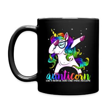 Aunticorn Like A Normal Aunt Only Awesome - Full Colour Mug - black - Left