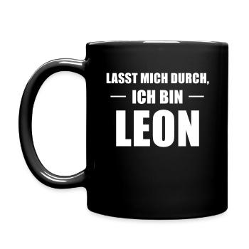 Leon Name Spruch Geschenk - Tasse einfarbig - Schwarz - Links