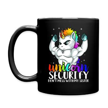 La sécurité de la licorne ne gâche pas ma soeur drôle - Mug uni - noir - Gauche