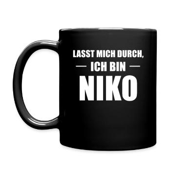 Niko Name Spruch Geschenk - Tasse einfarbig - Schwarz - Links