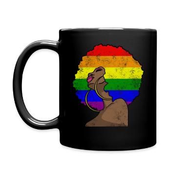 LGBTQ Black Afro Woman Lesbienne Homosexuelle Bi - Mug uni - noir - Gauche