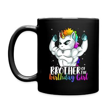 Brother of Birthday Girl Unicorn Boys Son - Mug uni - noir - Gauche