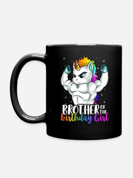 Bruder des Geburtstagskindes Einhorn Jungen Sohn - Tasse einfarbig - Schwarz