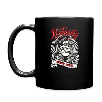 Rockabilly ne meurt jamais, Old School Vingtage - Mug uni - noir - Gauche