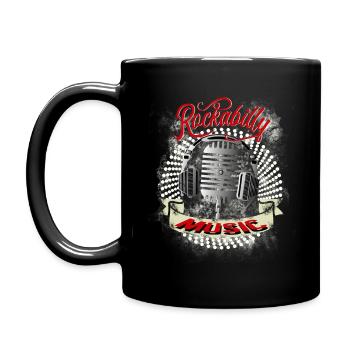 Rockabilly Music Mikro DJ Old School Retro - Tasse einfarbig - Schwarz - Links