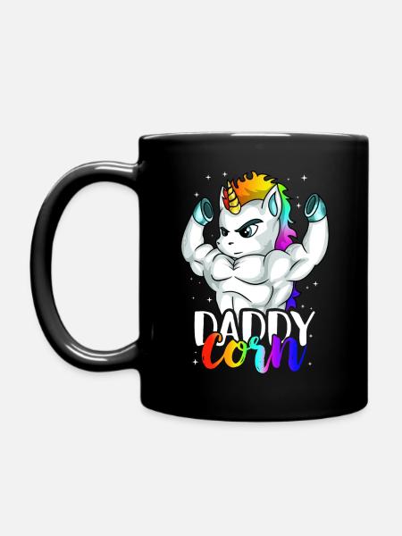 Papa Mais Einhorn Papa Papa Mann Einzigartige Familie - Tasse einfarbig - Schwarz