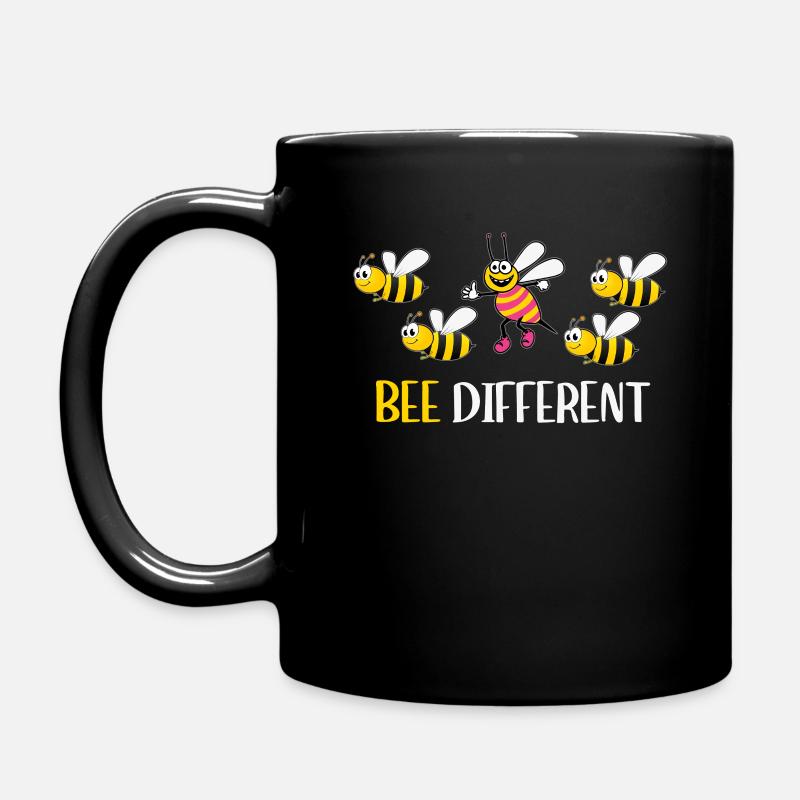 Be different - be yourself - Bienen Bee Sprüche - Tasse einfarbig - Schwarz