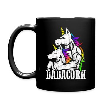 Papa de licorne musculaire et papa de Noël bébé fille - Mug uni - noir - Gauche