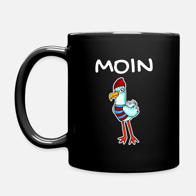 Moin mit Möwe - Moin Möwe - - Tasse einfarbig - Schwarz