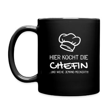 Chefkoch Spruch lustig Sternekoch Kochmütze - Tasse einfarbig - Schwarz - Links
